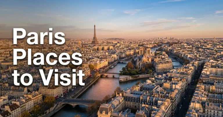 Aerial golden-hour view of Paris with Eiffel Tower and Seine River, illustrating the best paris places to visit in 2026.