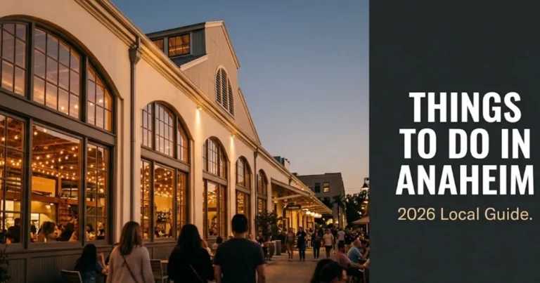 Anaheim Packing District at golden hour, featured in the 2026 guide to things to do in Anaheim California