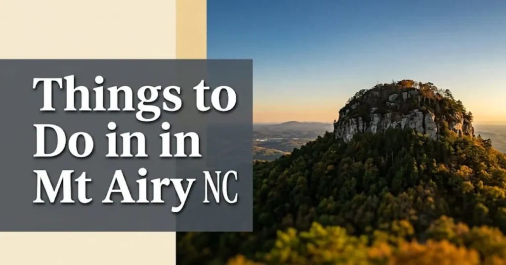 Dramatic view of North Carolina foothills at golden hour illustrating things to do in Mt Airy NC guide
