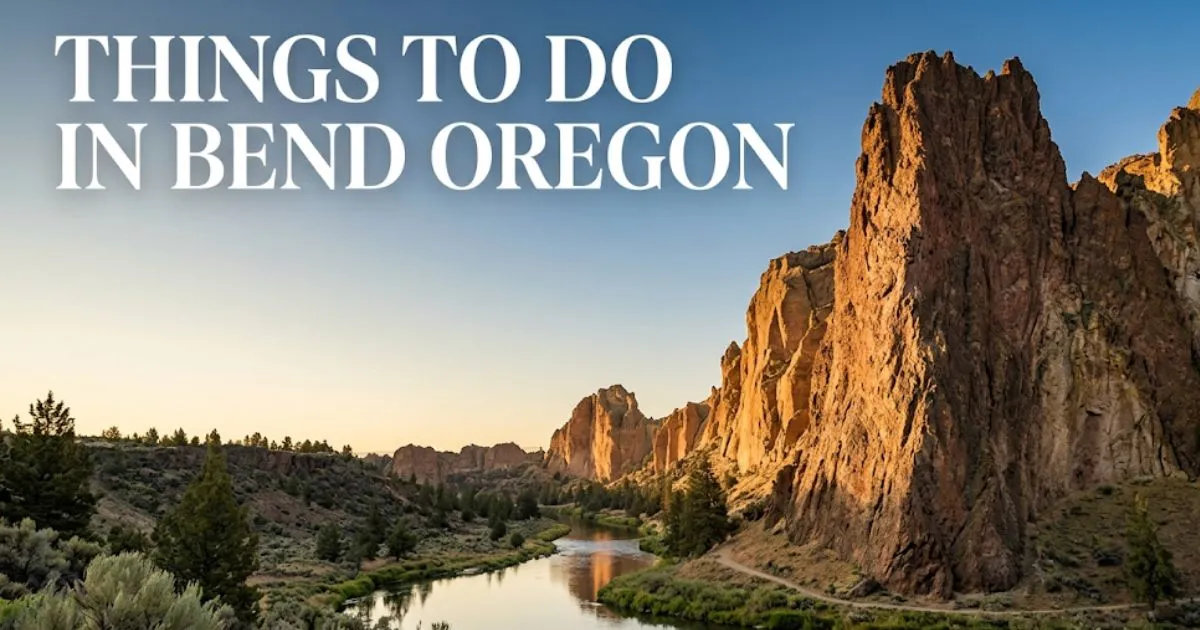 Smith Rock State Park volcanic formations at sunrise — things to do in Bend Oregon travel guide