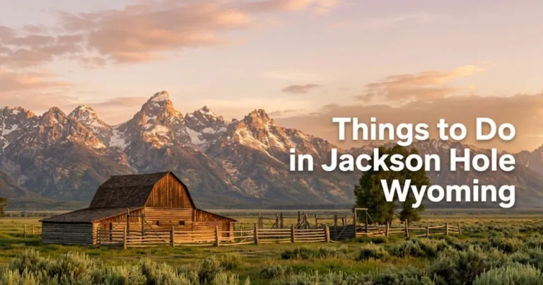 Sunrise at the historic Moulton Barns in Grand Teton National Park, showcasing essential things to do in Jackson Hole Wyoming.