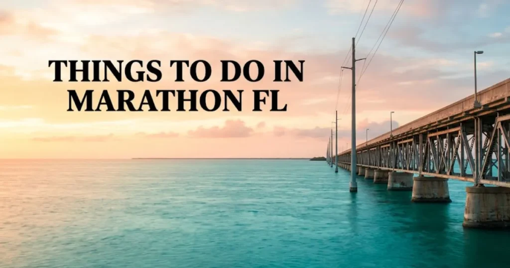 The Old Seven Mile Bridge over turquoise water at golden sunset, highlighting scenic things to do in Marathon FL.