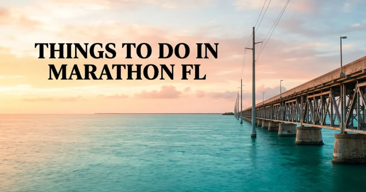 The Old Seven Mile Bridge over turquoise water at golden sunset, highlighting scenic things to do in Marathon FL.