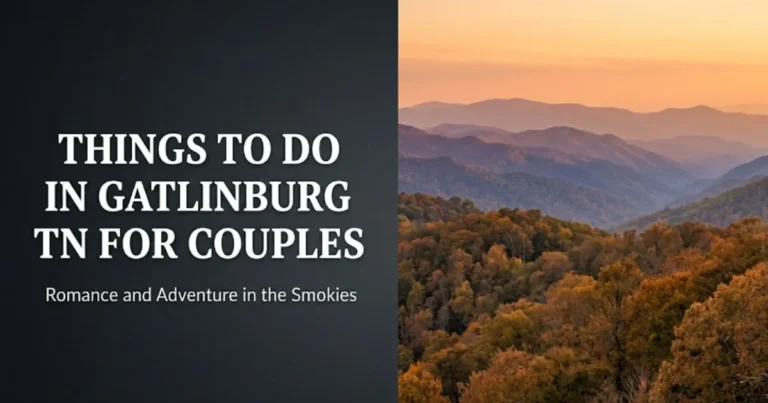 Things To Do in Gatlinburg TN for Couples golden-hour view of Great Smoky Mountains ridgeline from elevated Gatlinburg overlook