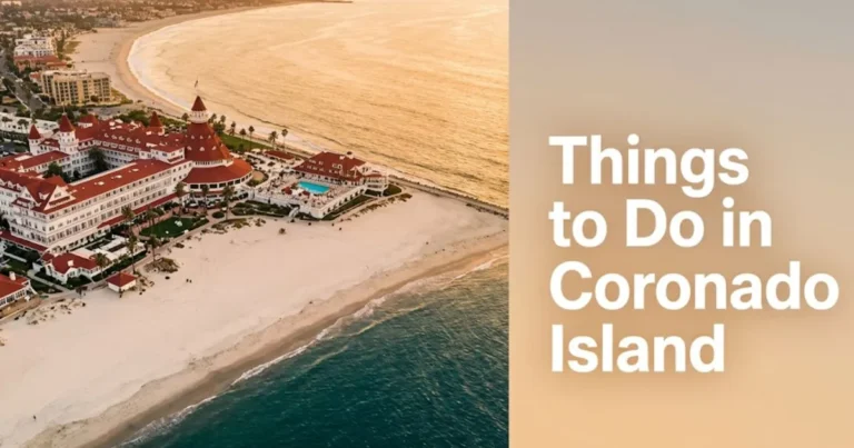 Things to do in Coronado Island Coronado Beach and Hotel del Coronado at golden hour, San Diego, California