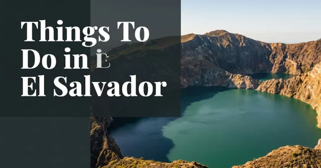 Things to do in El Salvador travel guide hero image showing Santa Ana Volcano's turquoise crater lake from above