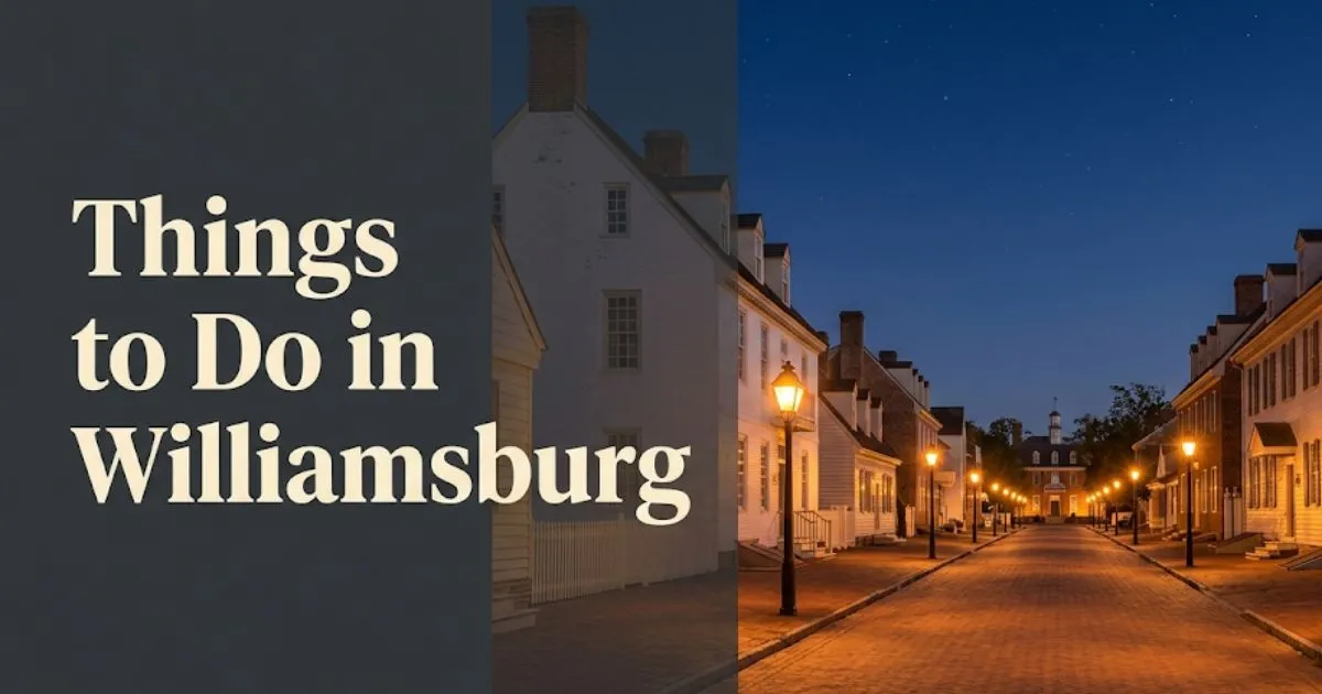 Things to Do in Williamsburg — Duke of Gloucester Street at golden hour in Colonial Williamsburg, Virginia