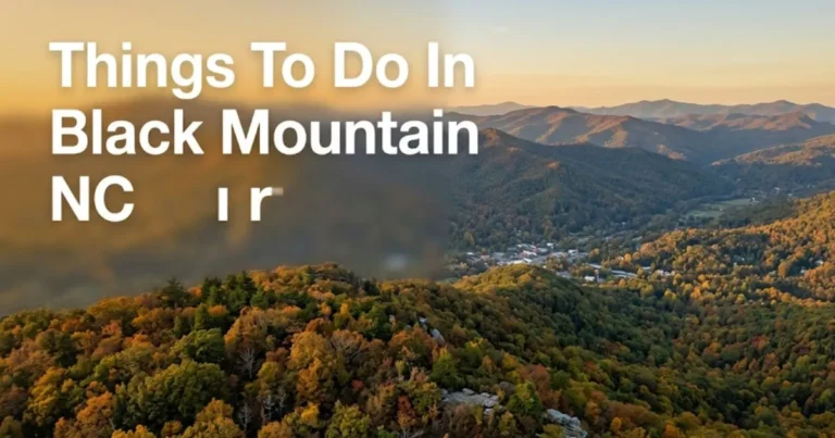 Things to do in Black Mountain NC view from Blue Ridge ridgeline over Swannanoa Valley in golden autumn light